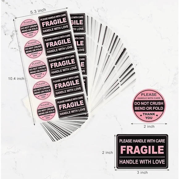 🔹️50 pack Fragile Stickers for shipping ✨️🖤 - Picture 6 of 9